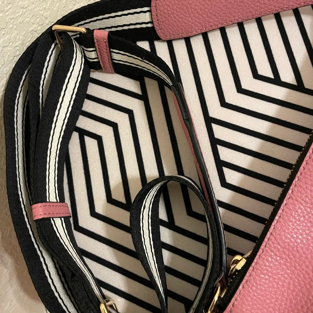Marc Jacobs Pink Crossbody Bag with Striped Strap - Picture 7 of 8